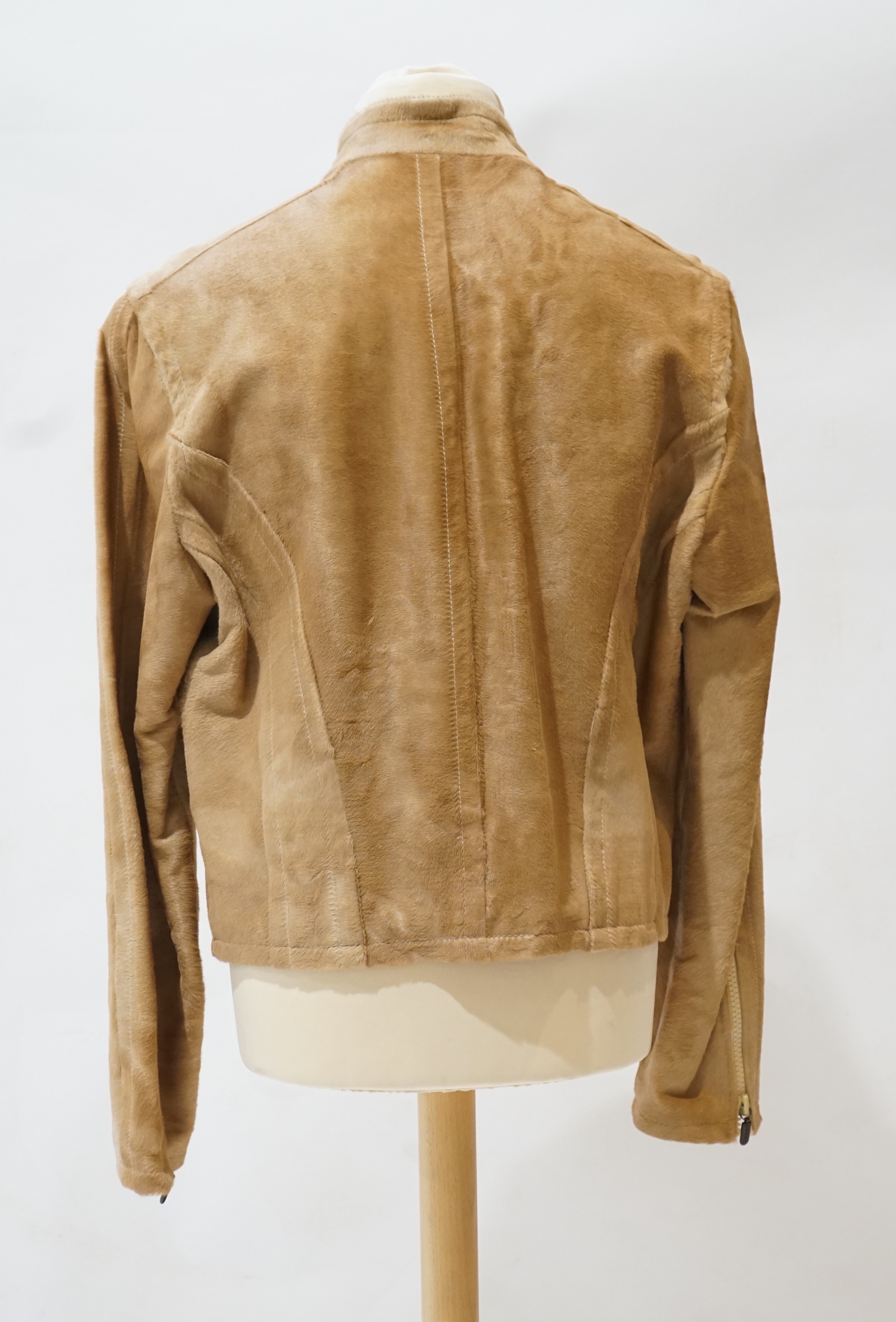 A gentleman's Gucci pony skin bomber jacket, Italina size 54 (UK 44)